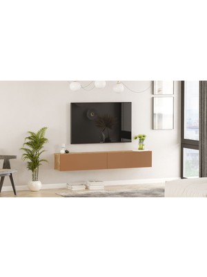 Yurudesign Future Tv Ünitesi 180CM Fr8-Ak Çam-Kiremit