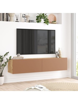 Yurudesign Future Tv Ünitesi 140CM FR10-AK Çam-Kiremit