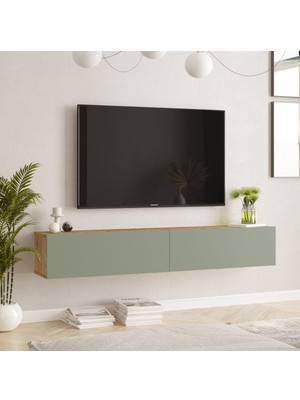 Yurudesign Future Tv Ünitesi 180CM Fr8-Ay Çam-Ihlamur Yeşili