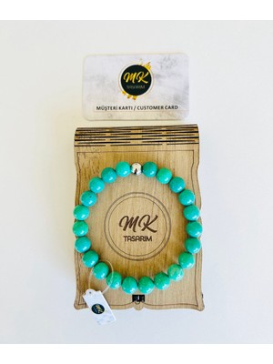 Mk Tasarım Gerçek Turkuaz Taşı Bileklik MK.009.011