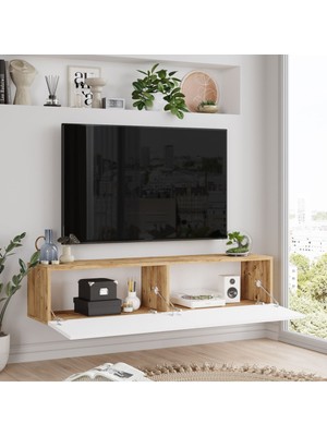 Yurudesign Future Tv Ünitesi Çam-Beyaz Uv Baskı FR10-AWU