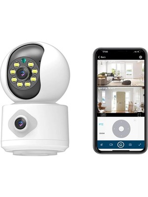 Megamus Çift Lensli Kablosuz Renkli Gece Görüşü 4mp Iç Mekan Dış Mekan Sesli 1080P Güvenlik Kameras