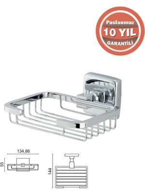 Çelik Banyo KU10-016 Kumru Rozetli Tel Sabunluk