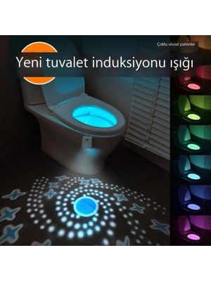 Cwecom Şarj Edilebilir Tuvalet Işığı Sensörlü Işık Insan Vücudu Sensörlü Işık Projeksiyon Işığı Tuvalet (Yurt Dışından)