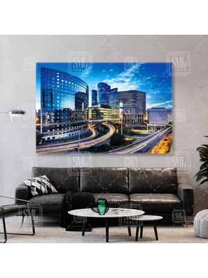 SML Tablo Şehir Manzarası Emlak Real Estate Emlakçı Yatay Kanvas Tablo