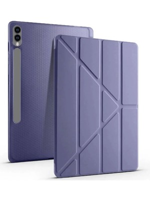TEKNETSTORE Samsung Galaxy Tab S9 Fe Plus 12.4" Kalem Bölmeli Uyku Modlu Arkası Silikon Kapak Kılıf