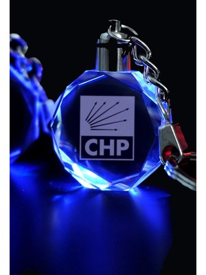 Mert Kristal Chp Logolu Anahtarlık, Logolu Işıklı Anahtarlık, Cam Işlemeli Anahtarlık
