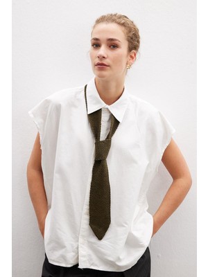 Peraluna Clover Tıe Kadın Triko Kravat - Yeşil