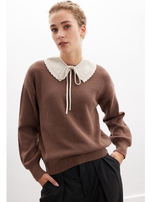 Peraluna Ayla Knıt Collar Kadın Triko Yakalık - Ekru