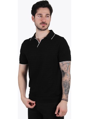 Mckanzie 66530 Kendinden Şeritli Triko Polo Yaka T-Shirt