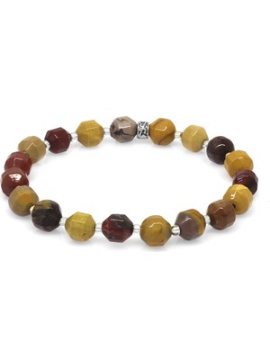 Gümüş Hediye Al Faset Kesim Mokait Doğaltaş Erkek Bileklik