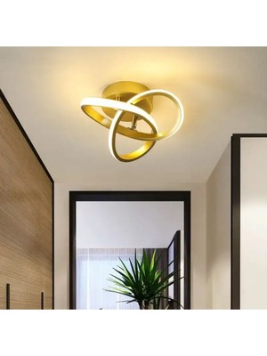 Nidage Krom Modern Plafonyer Salon Mutfak Oturma Odası Avize Boomerang LED Avize Eskitme Gold Gün Işığı 40