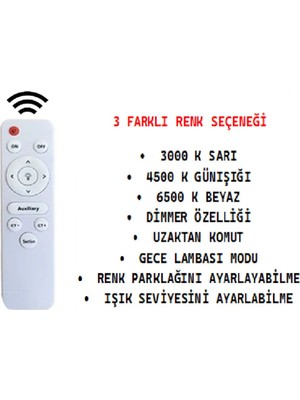 Nidage Bej Avize Dolunay Krom 3'lü Lüks Uzaktan Kumandalı Dimmerli 3 Renk Ledli Avize Salon Avizesi E10 81