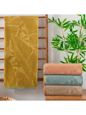 Schafer Home Leaf Jakarlı Havlu 70X140 Cm-Hardal