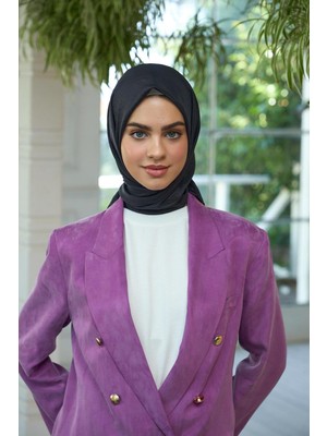 Düz Desen Vual Eşarp Antrasit Vual İpek Eşarp -  10100-13