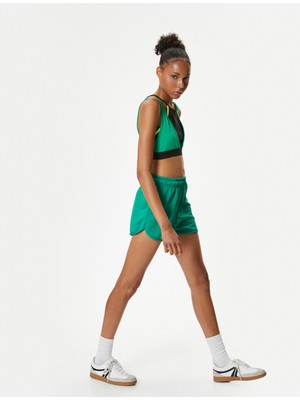 Koton Ekstra Mini Spor Şort Beli Bağcıklı Yüksek Bel Relax Fit