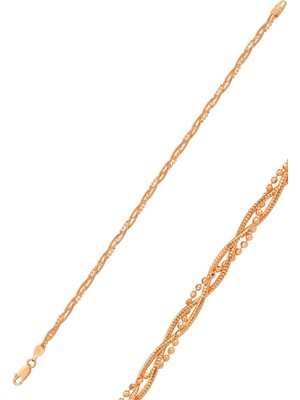 Söğütlü Silver Gümüş Rose Toplu Italyan Bileklik SGTL12430ROSE