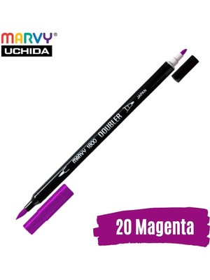 Marvy Artist Brush Pen 1800 Çift Taraflı Firça Uçlu Kalem 20 Magenta