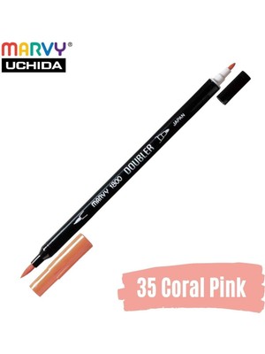 Marvy Artist Brush Pen 1800 Çift Taraflı Firça Uçlu Kalem 35 Coral Pink