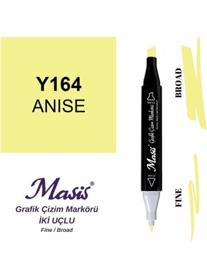 Masis Twin Çift Uçlu Marker Kalemi 164 Anise