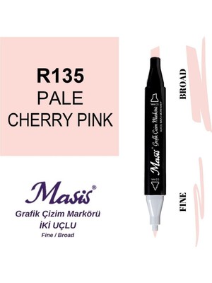 Masis Twin Çift Uçlu Marker Kalemi 135 Pale Cherry Pink