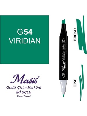 Masis Twin Çift Uçlu Marker Kalemi 54 Viridian