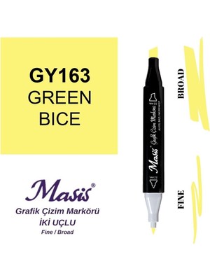 Masis Twin Çift Uçlu Marker Kalemi 163 Green Bice