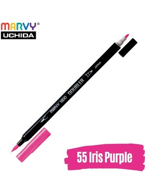 Marvy Artist Brush Pen 1800 Çift Taraflı Firça Uçlu Kalem 55 Iris Purple