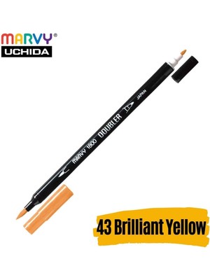 Marvy Artist Brush Pen 1800 Çift Taraflı Firça Uçlu Kalem 43 Brilliant Yellow