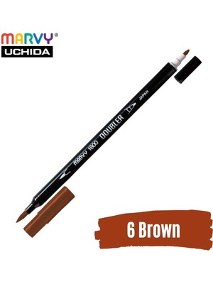 Marvy Artist Brush Pen 1800 Çift Taraflı Firça Uçlu Kalem 06 Brown