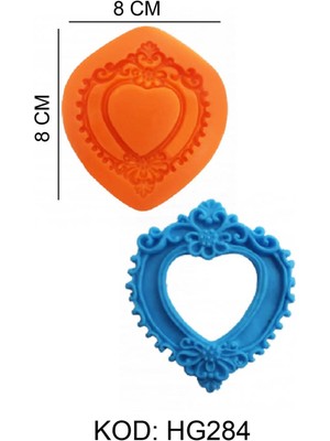 Depposite Kalp Çerçeve Figürlü Gıda Silikon Kalıbı