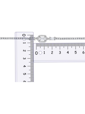 Shiny Spectra Baget Gümüş Bileklik, 925 Ayar Gümüş 4.35 Gr.  Beyaz Renk Bileklik