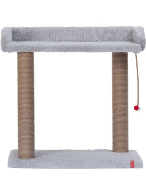 Pugalo Geniş Yataklı Oturaklı Kedi Tırmalaması Platform 50 x 34 cm Yükseklik 54 cm