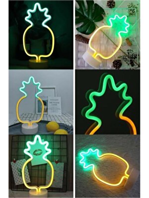 Himarry Ananas Model Neon LED Işıklı Masa Lambası Dekoratif Aydınlatma Gece Lambası