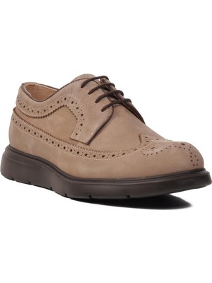 Ayakmod Premium 33281 Vizon Nubuk Deri Erkek Casual Ayakkabı