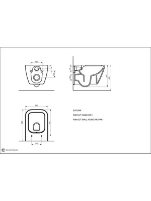 Seramiksan Saturn Rim-Out (Kanalsız) Asma Klozet + Yavaş Kapanır Kapak Set