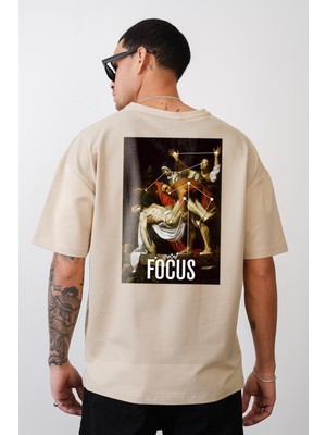 King Brich Focus Nostalji Tablo Baskılı Oversize Kalıp Tshirt