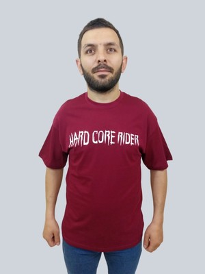 Daniel Milano Erkek Hardcore Oversize Bisiklet Yaka Bordo Tişört