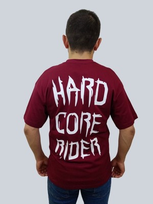 Daniel Milano Erkek Hardcore Oversize Bisiklet Yaka Bordo Tişört