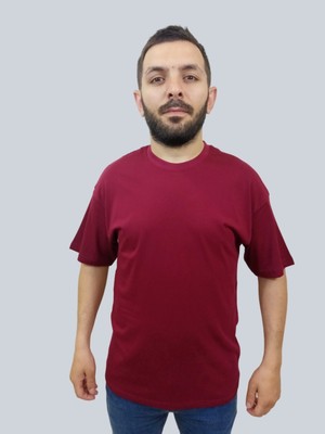 Daniel Milano Erkek Simple Bisiklet Yaka Bordo T-Shirt