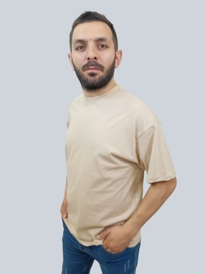 Daniel Milano Erkek Simple Bisiklet Yaka Sütlü Kahve T-Shirt