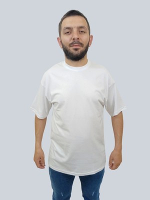 Daniel Milano Erkek Simple Bisiklet Yaka Beyaz T-Shirt