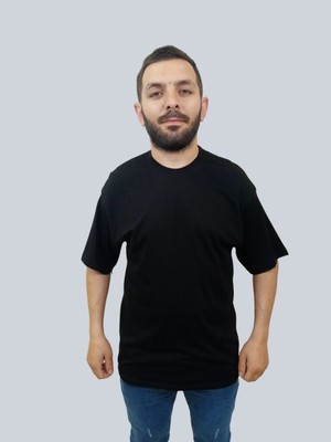 Daniel Milano Erkek Simple Bisiklet Yaka Siyah T-Shirt