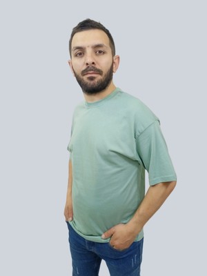 Daniel Milano Erkek Simple Bisiklet Yaka Mint Yeşili T-Shirt