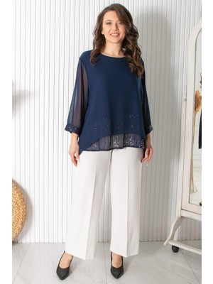 Fahima Şifon Tunik Lacivert FHM924