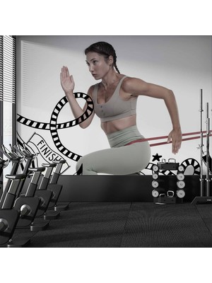 Duvar Kağıdı Baskı Koşan Kadın Temalı Spor Salonu Duvar Kağıdı Baskı