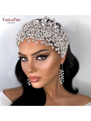 Mingjin Shop2 421-S-TAÇ Youlapan HP376 Moda Gelin Saç Aksesuarları Kristal Başlığı Kadın Tiara Düğün Taç Eew Seti Taklidi Gelin Kafa Bandı (Yurt Dışından)