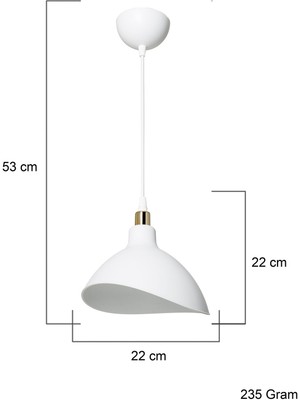 Nidage 51-60 cm Beyaz Sarkıt Avize Yatak Odası Salon Mutfak Koridor Lamba Beyaz E27 Plastik 22 x 60 1 Mode