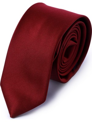 Hatemoğlu Bordo Düz Klasik Micro Kravat