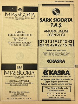 Hasyılmaz Ankara 1986 Meslek Reklam Ilanı Efemera S401